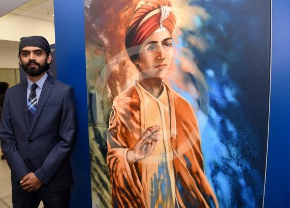 Artist Kanwar Singh.A Sikh art exhibition which brings together the work of renowned Canadian artist Kanwar Singh and art from young volunteers from Slough is launching at the Guru Maneyo Granth Gurdwara.Guru Maneyo Granth Gurdwara, Bath Rd, Slough
