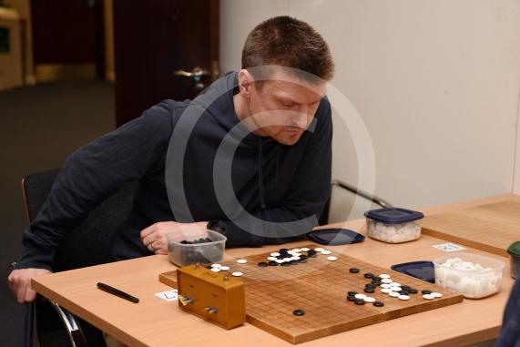 A Go player concentrates on his next move.The Maidenhead Go Club is holding a it's annual tournament at Hitachi Europe Ltd, Whitebrook Park, Lower Cookham Road, Maidenhead.