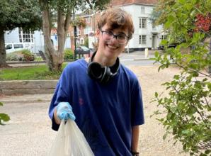 Student who cleans up on woodland and river walks