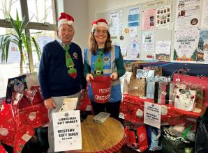 Guests browse crafts stalls at first Maidenhead Lions Christmas Gift Market