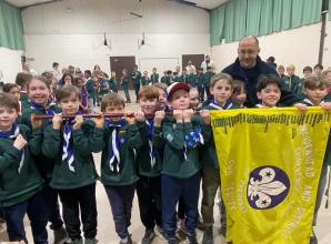 Maidenhead cubs compete for honour of carrying flag at St George's Day parade