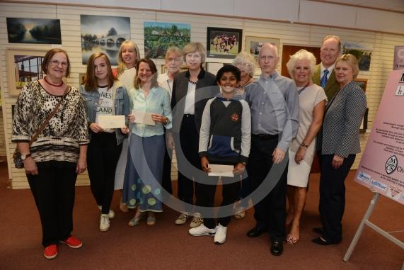 Maidenhead and Me presentation &ndash; Prime Minister Theresa May awarding the prizes and pix of people looking at the exhibition etc. Unit 26 Nicholsons Centre,Maidenhead                         