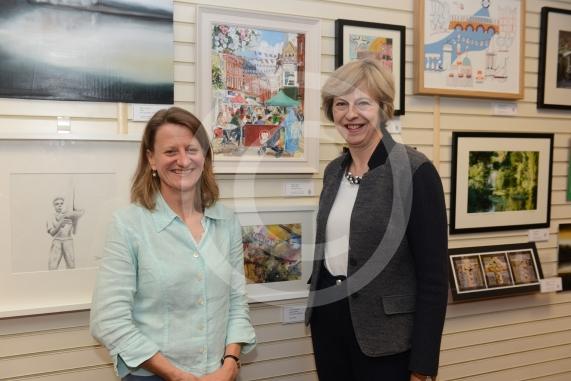 Sarah Luton 1st prize. Maidenhead and Me presentation &ndash; Prime Minister Theresa May awarding the prizes and pix of people looking at the exhibition etc. Unit 26 Nicholsons Centre,Maidenhead                         