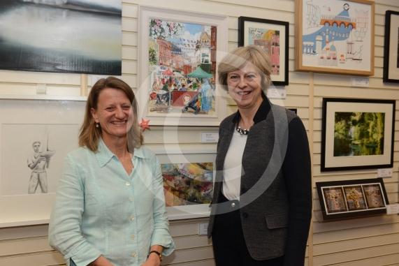 Sarah Luton 1st prize. Maidenhead and Me presentation &ndash; Prime Minister Theresa May awarding the prizes and pix of people looking at the exhibition etc. Unit 26 Nicholsons Centre,Maidenhead                         