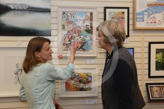 Sarah Luton 1st prize. Maidenhead and Me presentation &ndash; Prime Minister Theresa May awarding the prizes and pix of people looking at the exhibition etc. Unit 26 Nicholsons Centre,Maidenhead                         