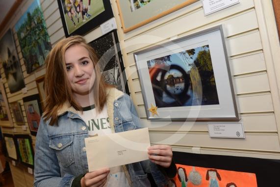 Rachel Jones 15. Maidenhead and Me presentation &ndash; Prime Minister Theresa May awarding the prizes and pix of people looking at the exhibition etc. Unit 26 Nicholsons Centre,Maidenhead                         
