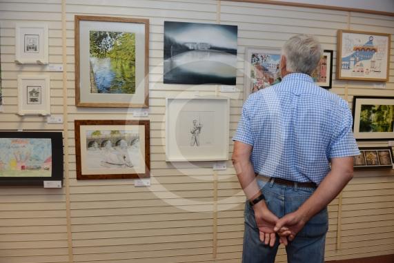 Maidenhead and Me presentation &ndash; Prime Minister Theresa May awarding the prizes and pix of people looking at the exhibition etc. Unit 26 Nicholsons Centre,Maidenhead                         