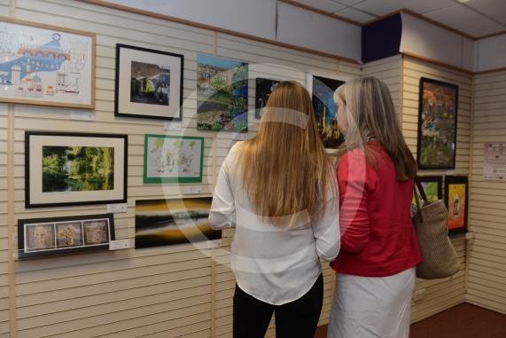 Maidenhead and Me presentation &ndash; Prime Minister Theresa May awarding the prizes and pix of people looking at the exhibition etc. Unit 26 Nicholsons Centre,Maidenhead                         