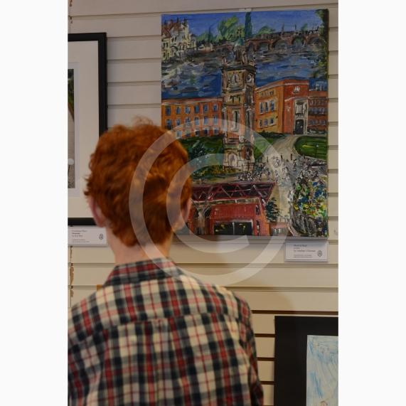 Maidenhead and Me presentation &ndash; Prime Minister Theresa May awarding the prizes and pix of people looking at the exhibition etc. Unit 26 Nicholsons Centre,Maidenhead                         