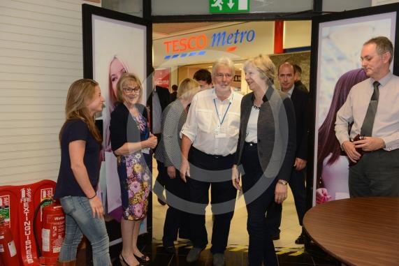 Maidenhead and Me presentation &ndash; Prime Minister Theresa May awarding the prizes and pix of people looking at the exhibition etc. Unit 26 Nicholsons Centre,Maidenhead                         