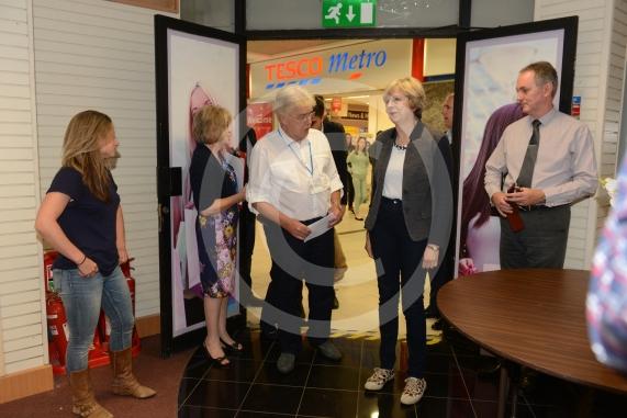 Maidenhead and Me presentation &ndash; Prime Minister Theresa May awarding the prizes and pix of people looking at the exhibition etc. Unit 26 Nicholsons Centre,Maidenhead                         