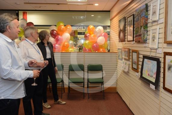 Maidenhead and Me presentation &ndash; Prime Minister Theresa May awarding the prizes and pix of people looking at the exhibition etc. Unit 26 Nicholsons Centre,Maidenhead                         