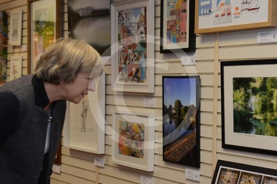 Maidenhead and Me presentation &ndash; Prime Minister Theresa May awarding the prizes and pix of people looking at the exhibition etc. Unit 26 Nicholsons Centre,Maidenhead                         
