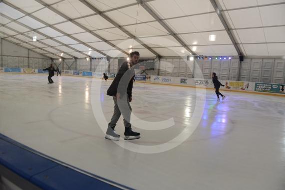 Slough ice arena,Montem Lane,Slough, Reporters and photographers are invited to look around inside the temporary ice rink, in place while refurbishment works go on at Slough Ice Arena. 