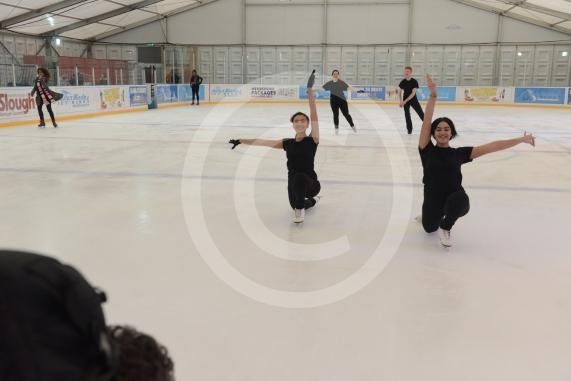 Slough ice arena,Montem Lane,Slough, Reporters and photographers are invited to look around inside the temporary ice rink, in place while refurbishment works go on at Slough Ice Arena. 