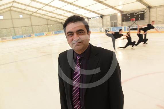 Slough ice arena,Montem Lane,Slough, Reporters and photographers are invited to look around inside the temporary ice rink, in place while refurbishment works go on at Slough Ice Arena. 