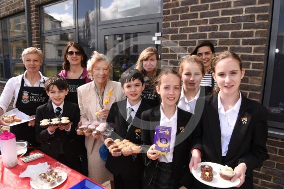 Friends of Holyport College and pupils at the Cake stall.spring fair. Holyport College, Ascot Rd, Holyport ,