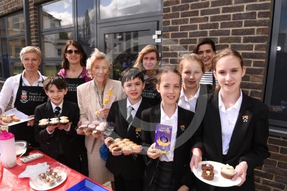 Friends of Holyport College and pupils at the Cake stall.spring fair. Holyport College, Ascot Rd, Holyport ,
