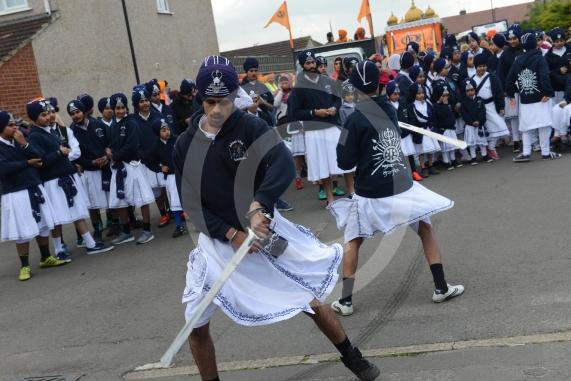 Nagar Kirtan procession in Slough starting at Singh Sabha Gurdwara and ending at Ramgarhia Gurdwara.