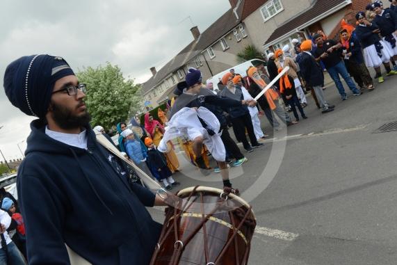 Nagar Kirtan procession in Slough starting at Singh Sabha Gurdwara and ending at Ramgarhia Gurdwara.