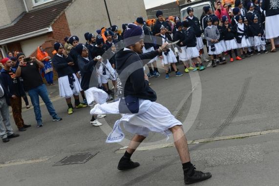 Nagar Kirtan procession in Slough starting at Singh Sabha Gurdwara and ending at Ramgarhia Gurdwara.