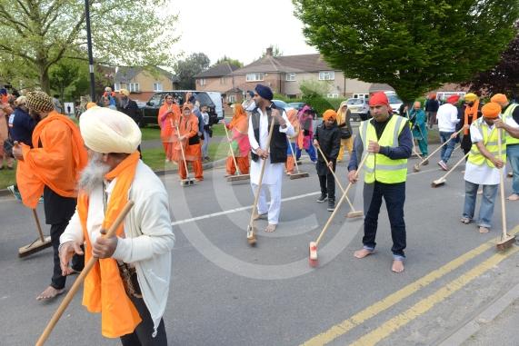Nagar Kirtan procession in Slough starting at Singh Sabha Gurdwara and ending at Ramgarhia Gurdwara.