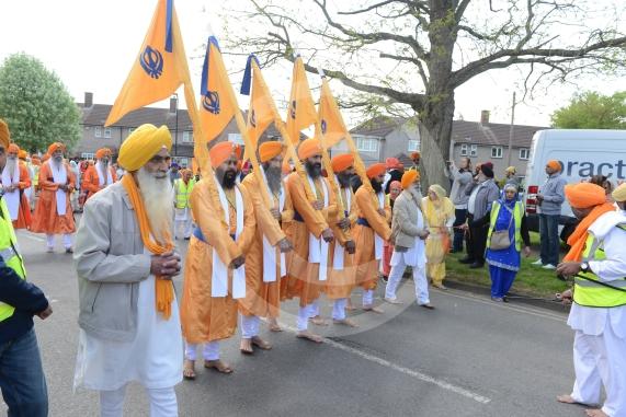 Nagar Kirtan procession in Slough starting at Singh Sabha Gurdwara and ending at Ramgarhia Gurdwara.