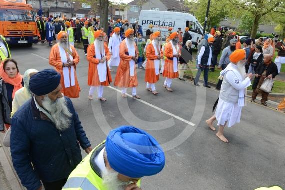 Nagar Kirtan procession in Slough starting at Singh Sabha Gurdwara and ending at Ramgarhia Gurdwara.
