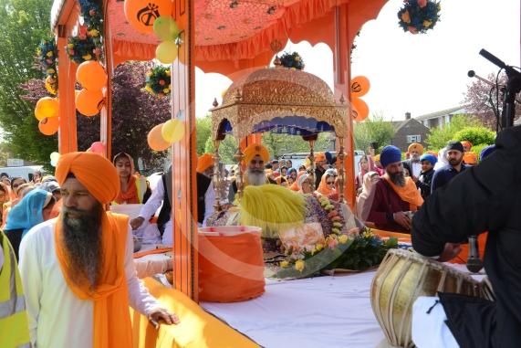Nagar Kirtan procession in Slough starting at Singh Sabha Gurdwara and ending at Ramgarhia Gurdwara.