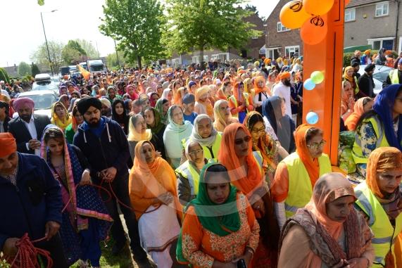 Nagar Kirtan procession in Slough starting at Singh Sabha Gurdwara and ending at Ramgarhia Gurdwara.