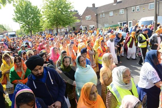 Nagar Kirtan procession in Slough starting at Singh Sabha Gurdwara and ending at Ramgarhia Gurdwara.