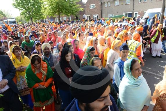 Nagar Kirtan procession in Slough starting at Singh Sabha Gurdwara and ending at Ramgarhia Gurdwara.