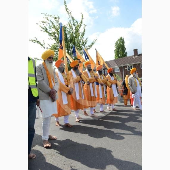 Nagar Kirtan procession in Slough starting at Singh Sabha Gurdwara and ending at Ramgarhia Gurdwara.