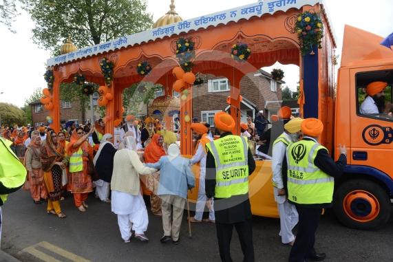 Nagar Kirtan procession in Slough starting at Singh Sabha Gurdwara and ending at Ramgarhia Gurdwara.