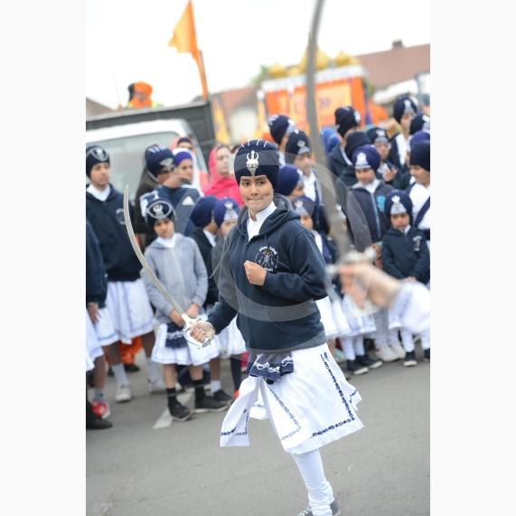 Nagar Kirtan procession in Slough starting at Singh Sabha Gurdwara and ending at Ramgarhia Gurdwara.