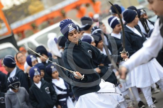 Nagar Kirtan procession in Slough starting at Singh Sabha Gurdwara and ending at Ramgarhia Gurdwara.