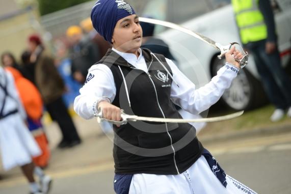 Nagar Kirtan procession in Slough starting at Singh Sabha Gurdwara and ending at Ramgarhia Gurdwara.