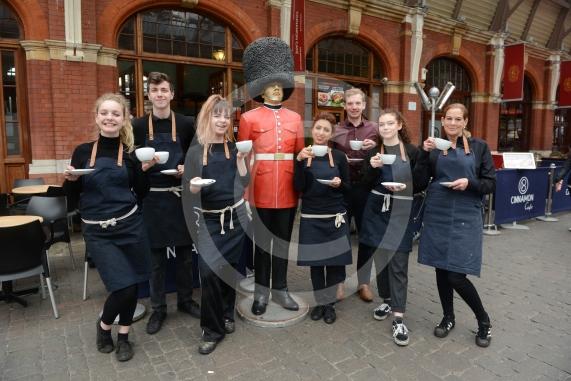 Staff outside The Cinnamon Cafe, Royal Windsor Shopping, Windsor. The future of The Cinammon Cafe has now agreed a 10-year-contract which is due to be signed imminently. 