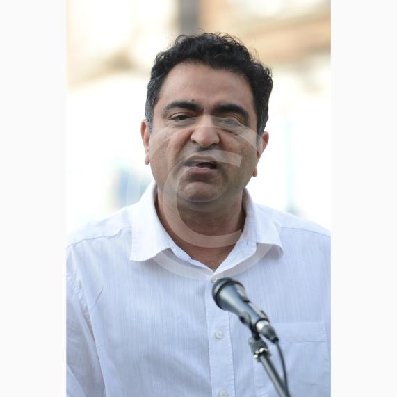 Leader of Slough Council, Councillor Sohail Munawar. Slough High Street, Slough. A vigil in memory of the people who lost their lives in last night’s Manchester attack.