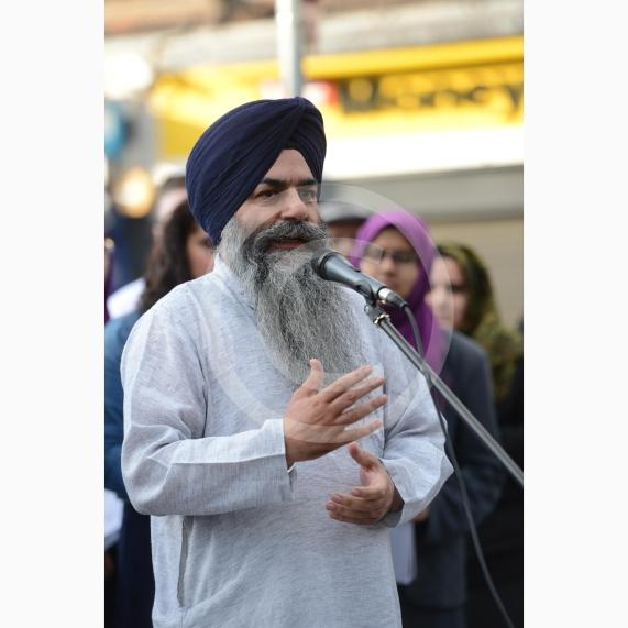 Slough High Street, Slough. A vigil in memory of the people who lost their lives in last night’s Manchester attack.