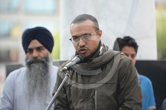 Slough High Street, Slough. A vigil in memory of the people who lost their lives in last night’s Manchester attack.