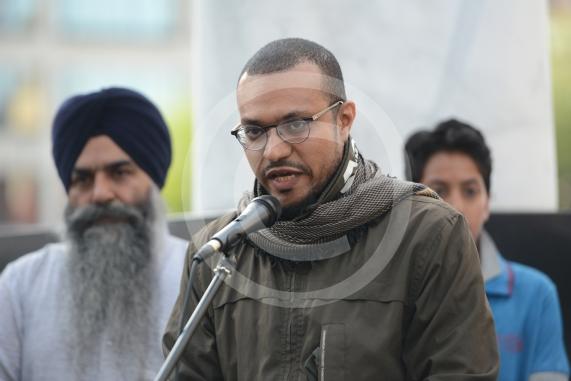 Slough High Street, Slough. A vigil in memory of the people who lost their lives in last night’s Manchester attack.