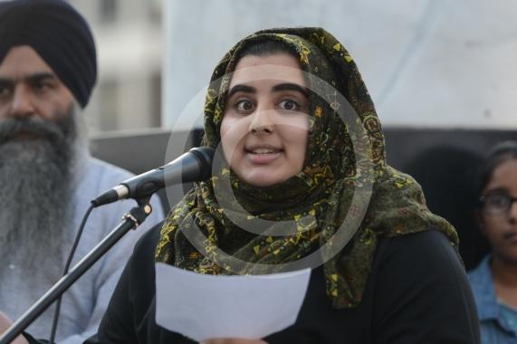 Slough High Street, Slough. A vigil in memory of the people who lost their lives in last night’s Manchester attack.