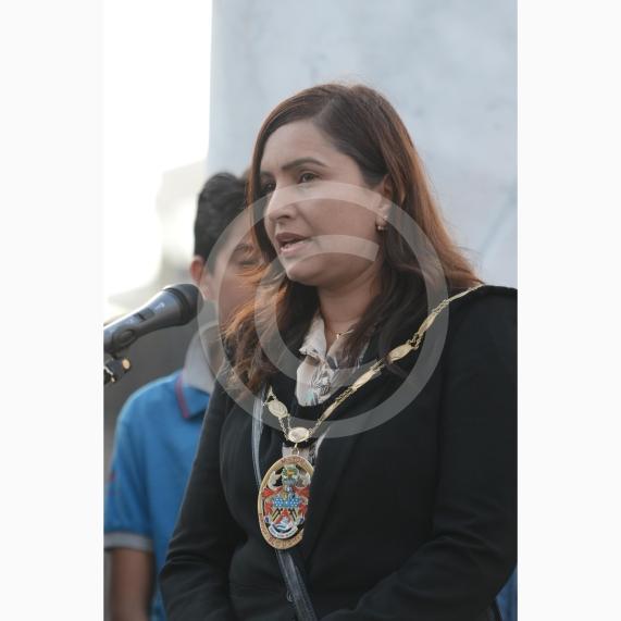 Mayor of Slough Cllr Ishrat Shah. Slough High Street, Slough. A vigil in memory of the people who lost their lives in last night’s Manchester attack.