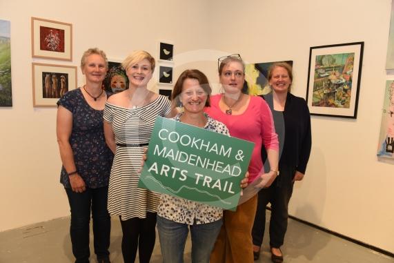 L-R Jen Sparks, Kirsty Meredith, Sarah Luton, Dana Kidson, Kirsty Brooks. Norden Farm Centre for the Arts, Altwood Road, Maidenhead. Maidenhead and Cookham Arts Trail. Some of the artists at Norden Farm (which is one of the venues) 