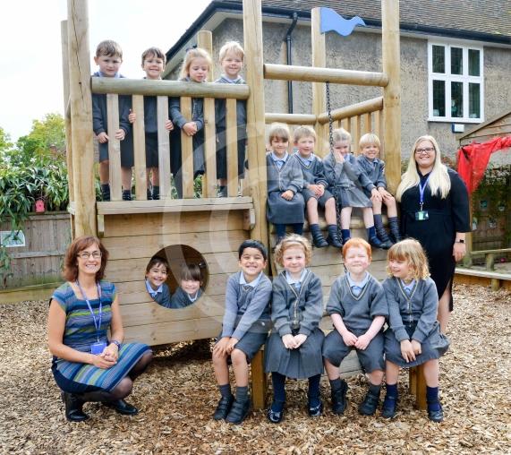 First Class: St. Piran's School.Mrs. House (Teaching Assistant) and Mrs. Frost-Wellings (Teacher) with the RFW Class.