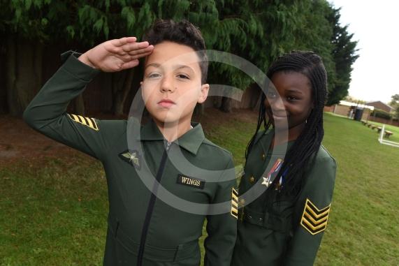 Children in year one are having a dressing up day -WW2 - Evacuees, Churchill, Pilots. Holyport Primary School, Stroud Farm Rd, Holyport