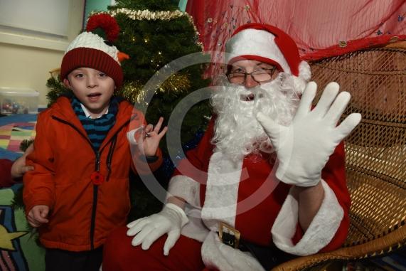 Alfie Lovejoy 5, Santa. Cippenham Infant School, Dennis Way, Slough. A Christmas fair.