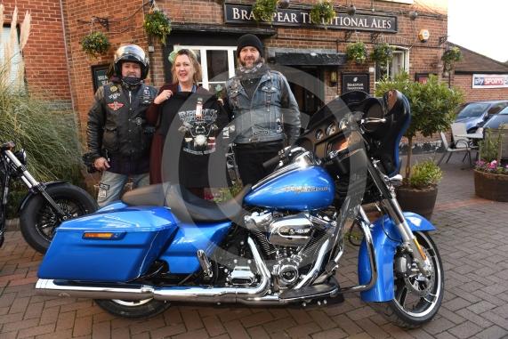 The Vine pub, Market Street, Maidenhead. Christmas lunch for the elderly at the Vine pub and there’s going to be some guys turning up with Harley Davidsons (Reading Harley Davidson).Richard Norris, Carol-Ann McArdle, Jason Compagno. 