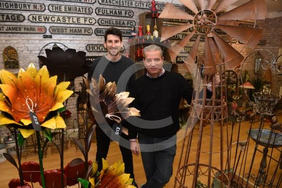 Owners LtoR Anthony Simeone and Mark Simeone. New home and garden store Purple Pansy has opened in the The Nicholsons Centre, Maidenhead.